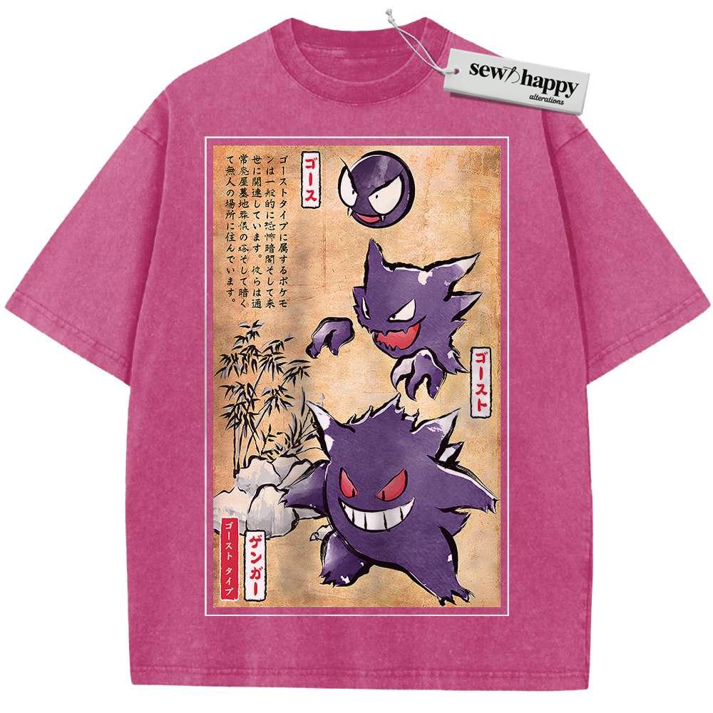 Wash Tee Gengar Shirt, Gatsly Shirt, Haunter Shirt, Pokemon shirt, Anime Shirt, Vintage Tee - Image 8