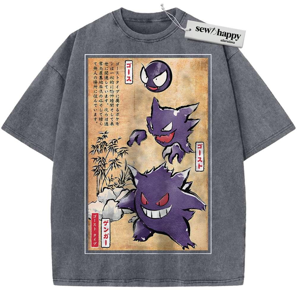 Wash Tee Gengar Shirt, Gatsly Shirt, Haunter Shirt, Pokemon shirt, Anime Shirt, Vintage Tee - Image 7