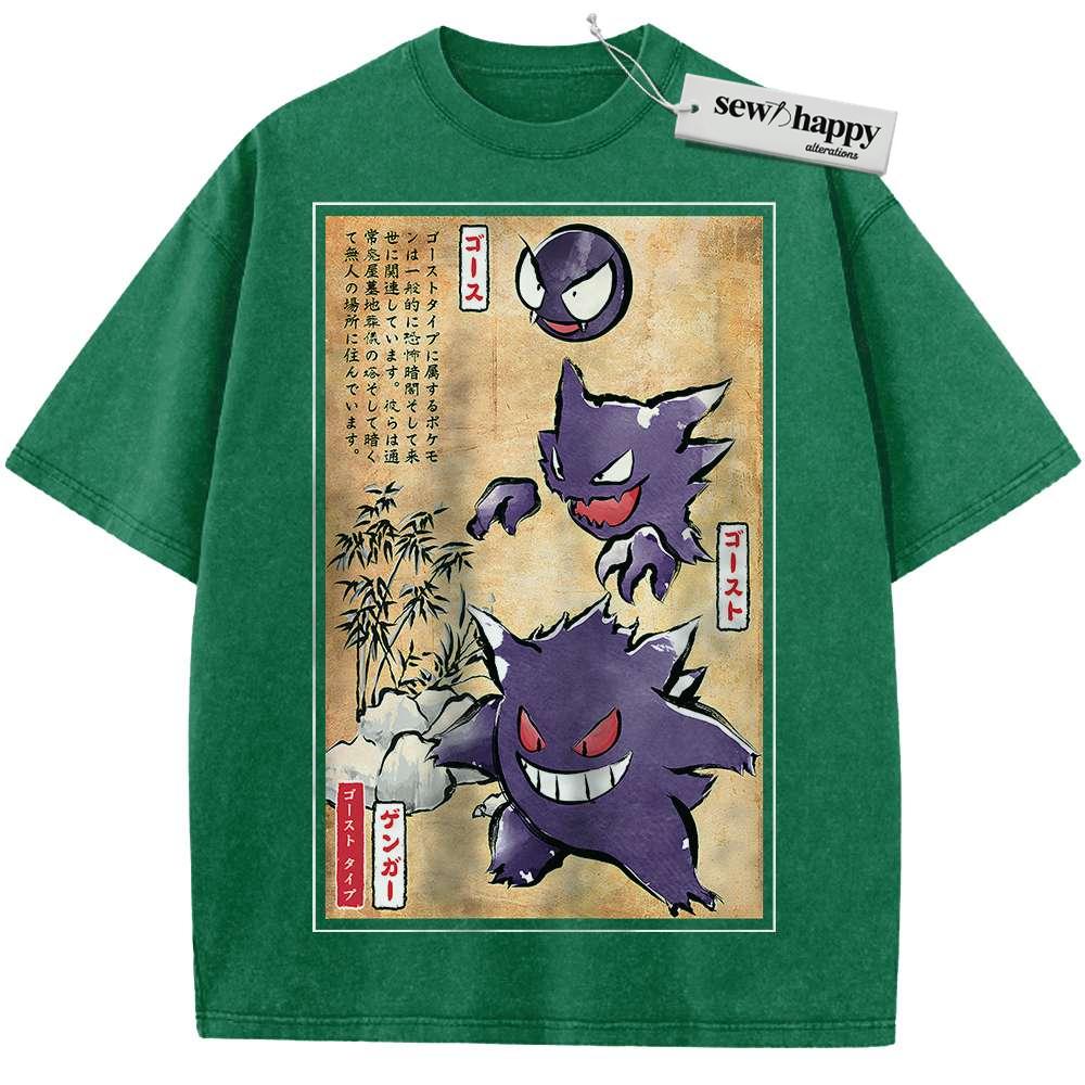 Wash Tee Gengar Shirt, Gatsly Shirt, Haunter Shirt, Pokemon shirt, Anime Shirt, Vintage Tee - Image 6