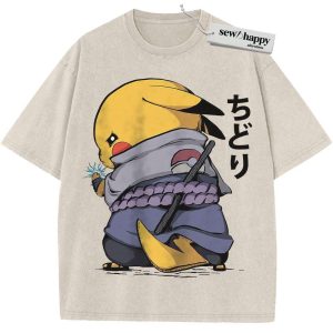 Wash Tee Pokemon shirt, Pikachu Shirt, Anime Shirt, Vintage Tee