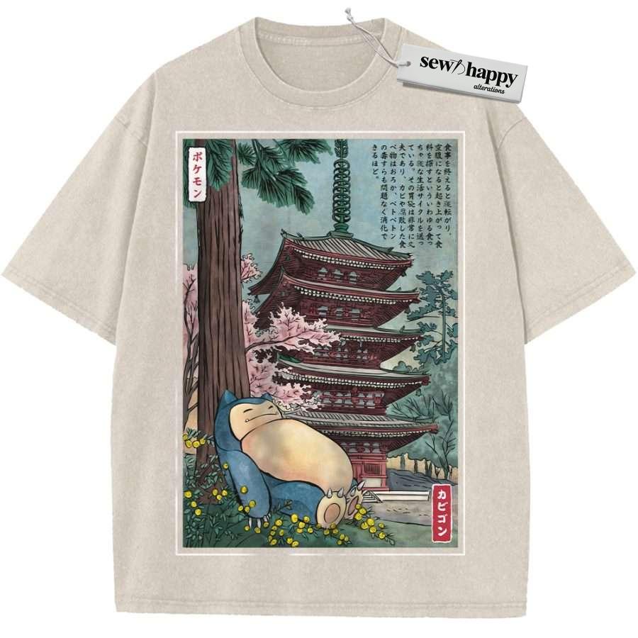Wash Tee Snorlax Shirt, Pokemon shirt, Anime Shirt, Vintage Tee - Image 13