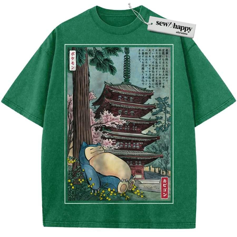 Wash Tee Snorlax Shirt, Pokemon shirt, Anime Shirt, Vintage Tee - Image 15