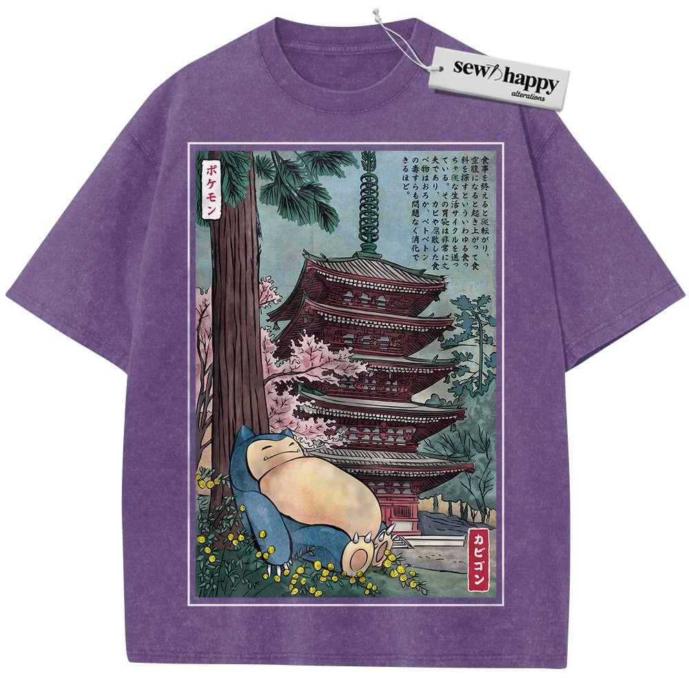 Wash Tee Snorlax Shirt, Pokemon shirt, Anime Shirt, Vintage Tee - Image 7