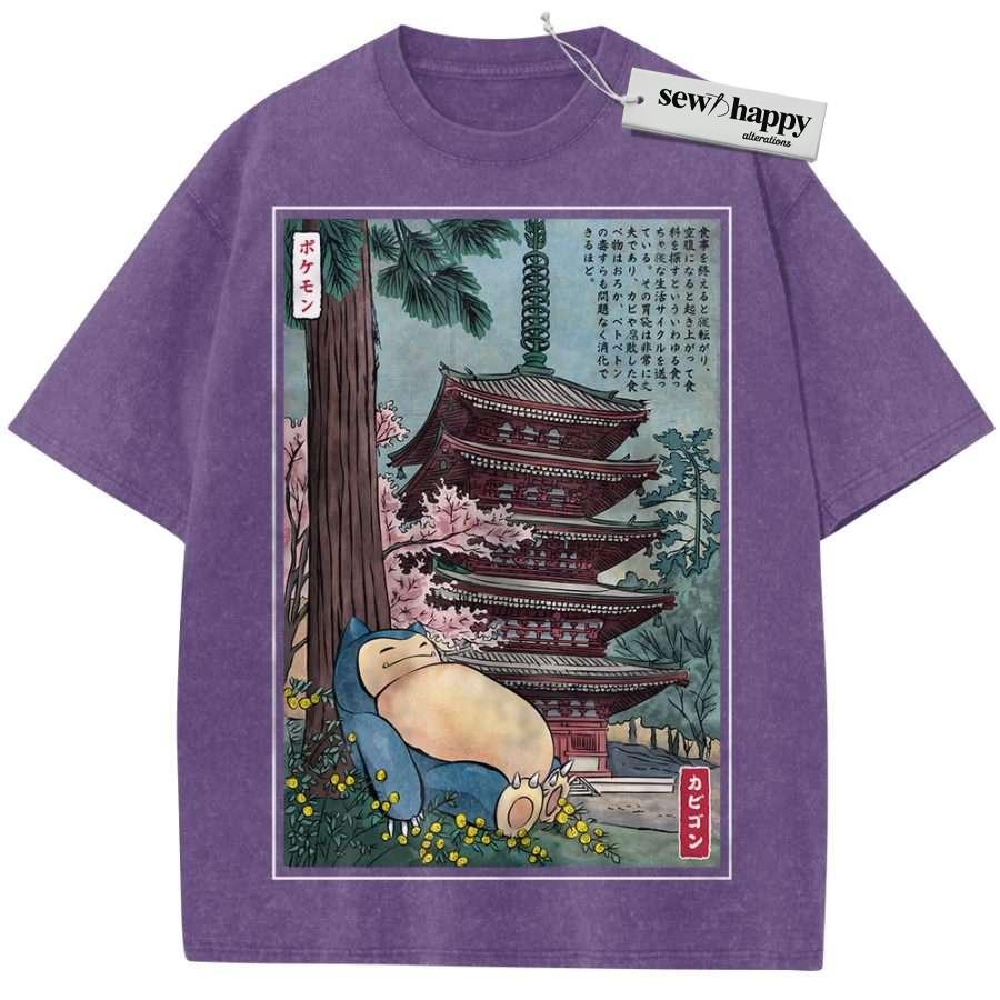 Wash Tee Snorlax Shirt, Pokemon shirt, Anime Shirt, Vintage Tee - Image 17