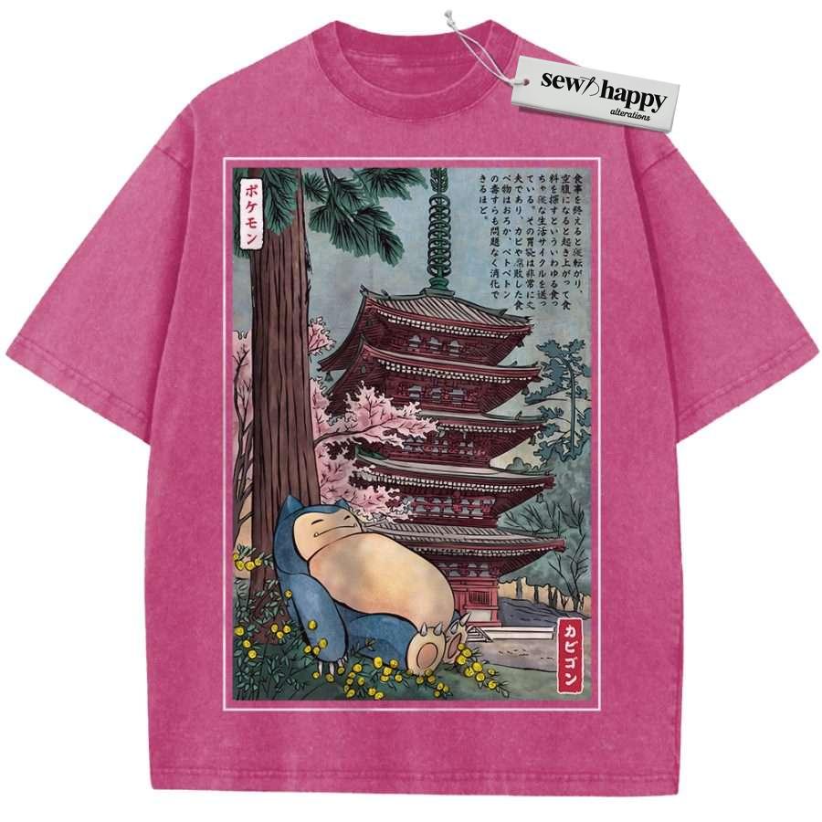 Wash Tee Snorlax Shirt, Pokemon shirt, Anime Shirt, Vintage Tee - Image 10