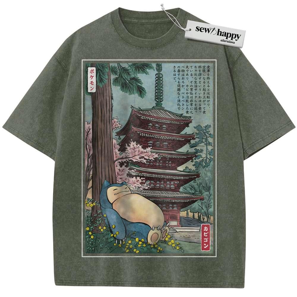 Wash Tee Snorlax Shirt, Pokemon shirt, Anime Shirt, Vintage Tee