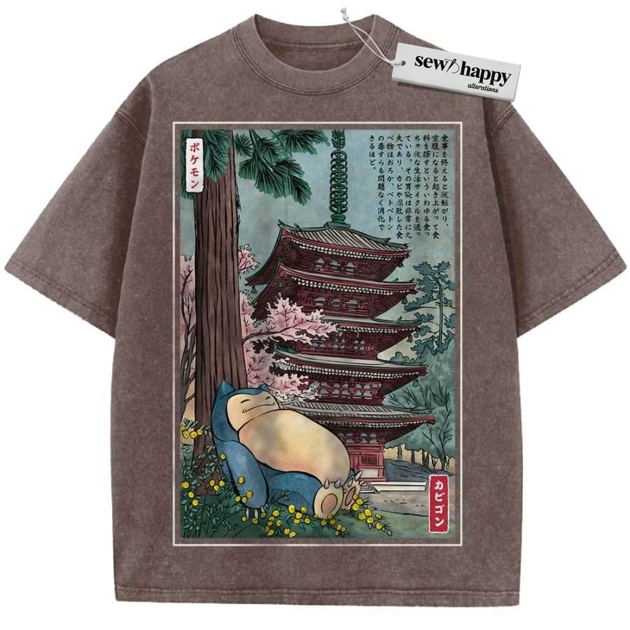 Wash Tee Snorlax Shirt, Pokemon shirt, Anime Shirt, Vintage Tee - Image 14