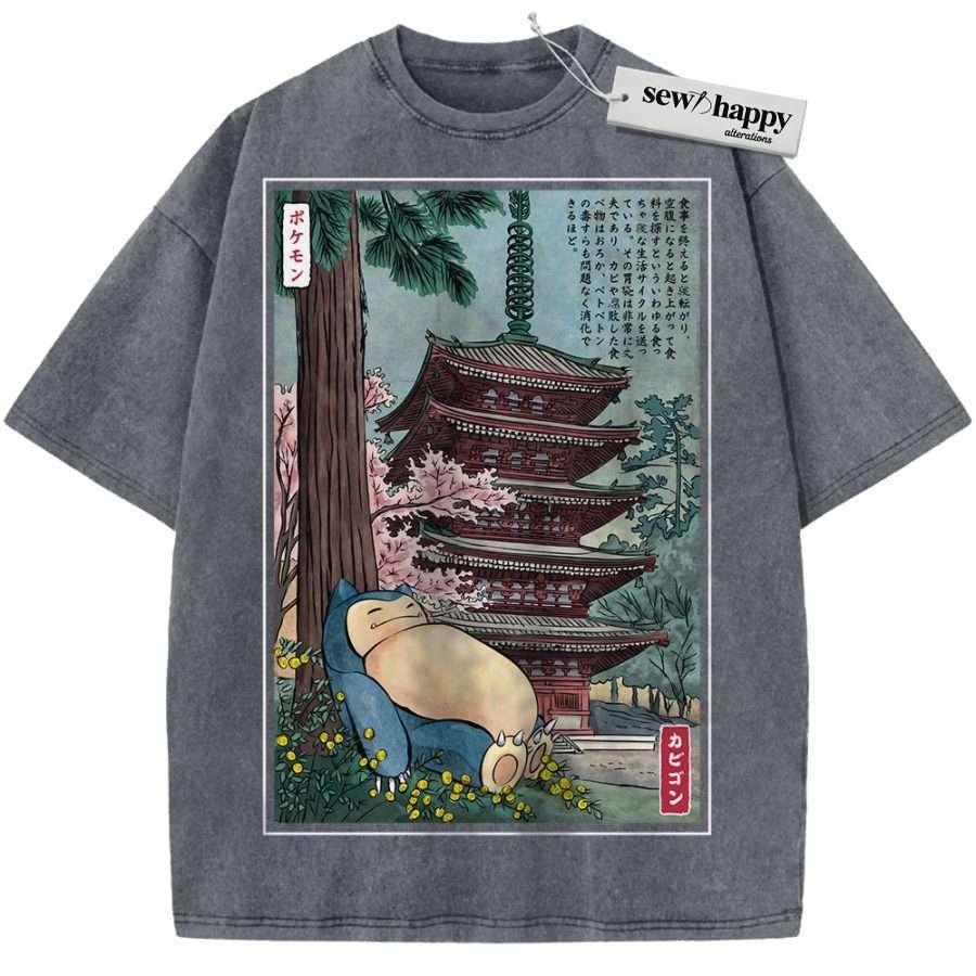 Wash Tee Snorlax Shirt, Pokemon shirt, Anime Shirt, Vintage Tee - Image 16