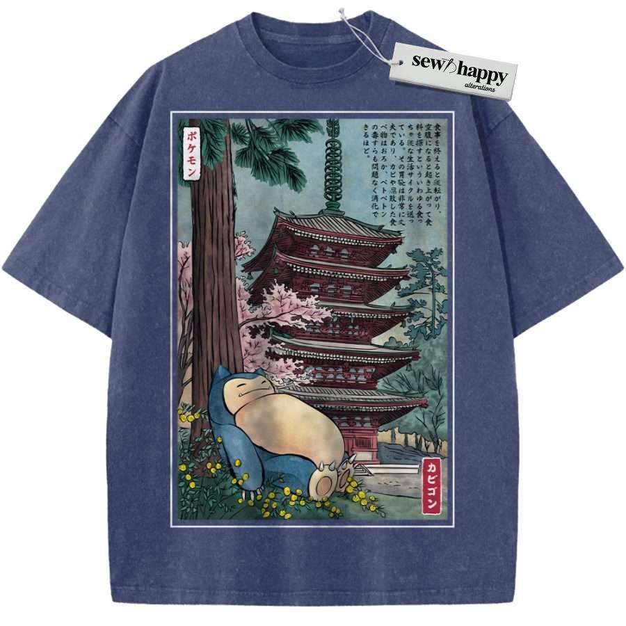 Wash Tee Snorlax Shirt, Pokemon shirt, Anime Shirt, Vintage Tee - Image 12