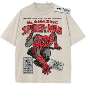 Wash Tee Spider-Man Shirt, Marvel Comics Shirt, Vintage Tee