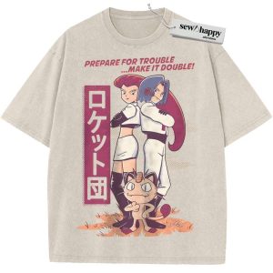 Wash Tee Team Rocket Shirt, Pokemon shirt, Anime Shirt, Vintage T-Shirt